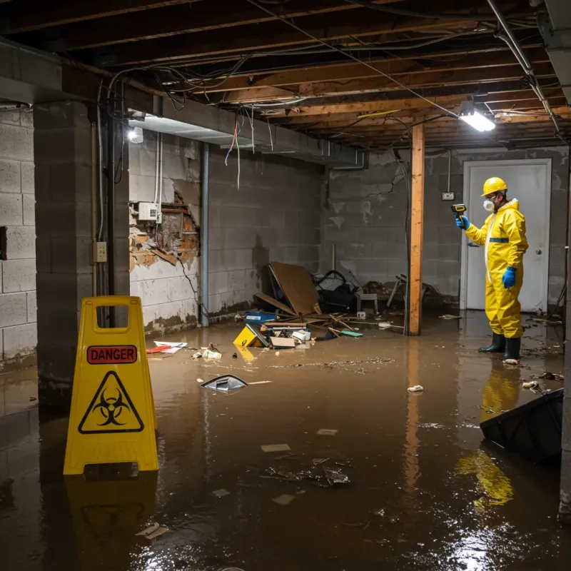 Flooded Basement Electrical Hazard in Lilbourn, MO Property